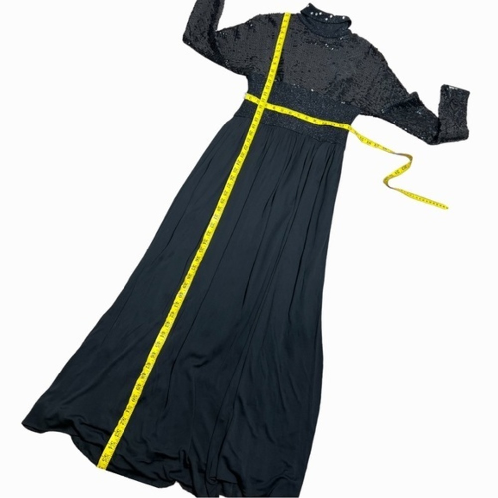 Pat Sandler vintage 1960's 70's long black sequin gown - Picture 9 of 15
